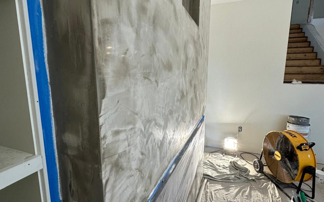 Venetian Plaster Fireplace & Kitchen Hood in Bonney Lake, WA