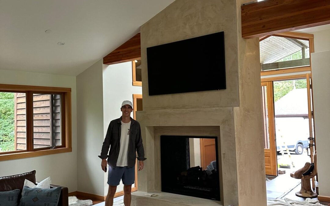 Venetian Plaster Fireplace in Snoqualmie, WA