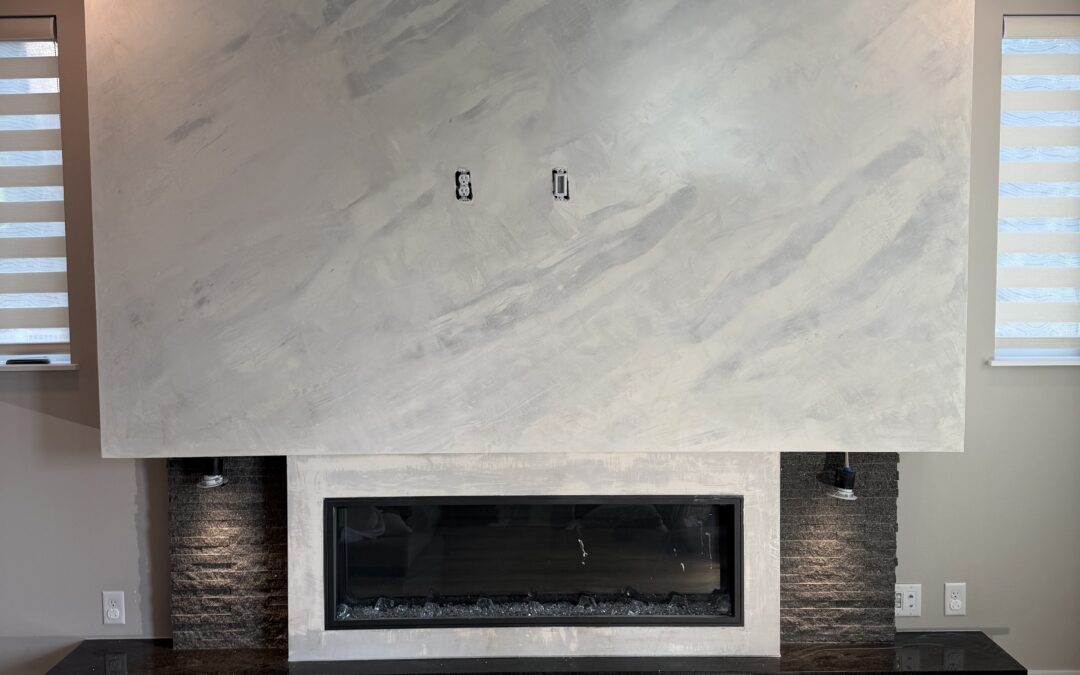 Venetian Plaster Fireplace & Wall in Federal Way, WA